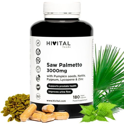 SAW PALMETTO 3000 MG 180 CAPSULAS VEG.
